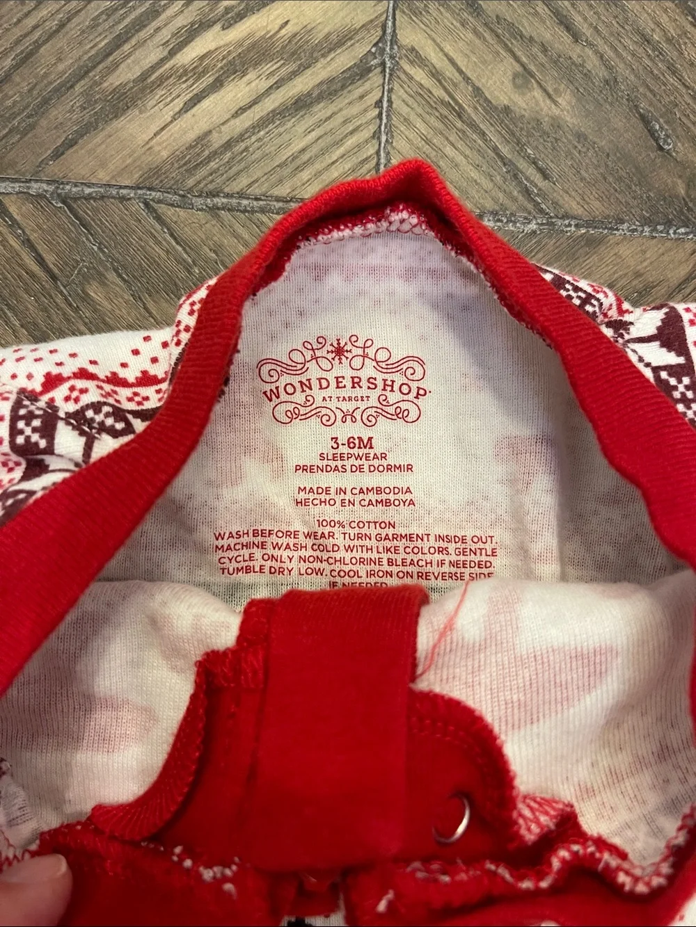 Wondershop Red White Black Holiday Bear Footed Sleeper